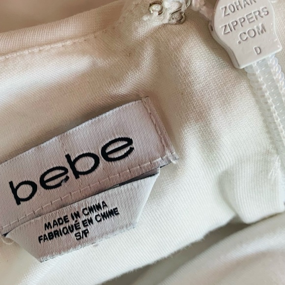 BEBE Ruffle Mini High Neck cut out key hole dress - Picture 5 of 6